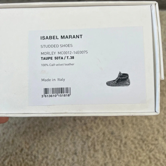 Isabel Marant Morley Taupe Suede Studded Moccasins Ankle Boots 38 / 8 - Picture 2 of 13